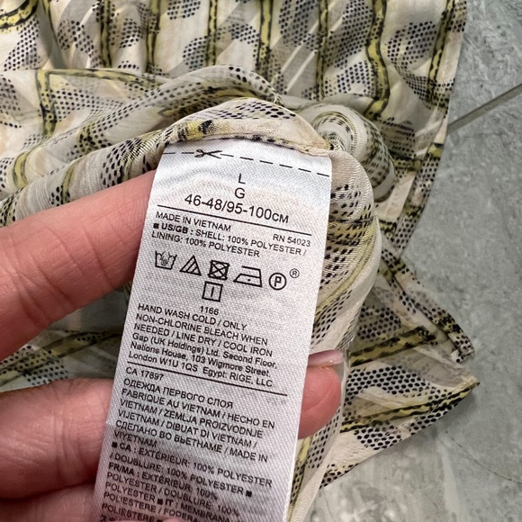 Banana Republic Yellow Striped Leopard Print Kimono Top Size Large - Picture 7 of 8